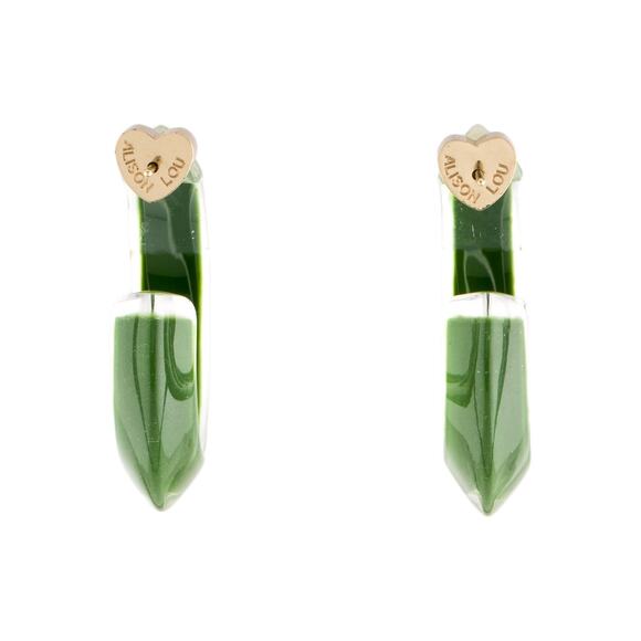 Alison Lou Small Jelly Hoop Earrings - One Size - Green - Picture 3 of 5